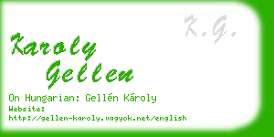 karoly gellen business card