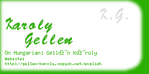 karoly gellen business card